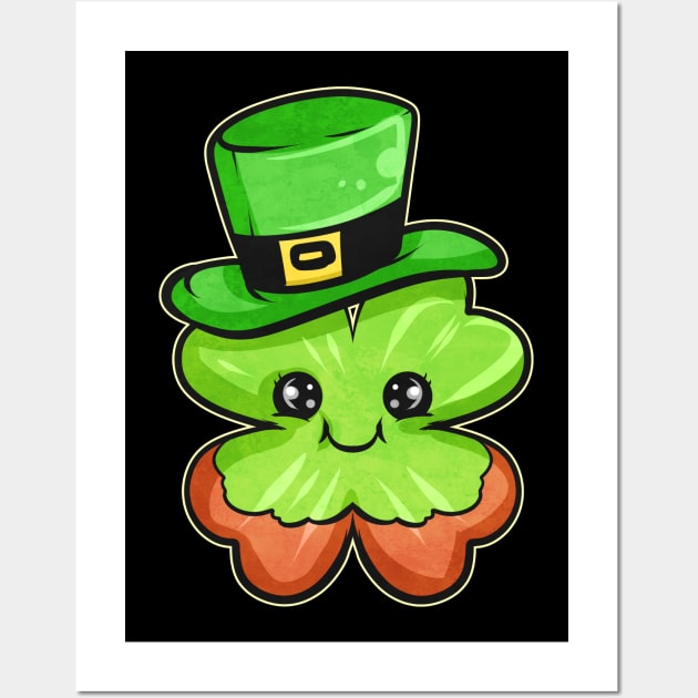 Shamrock Wearing Red Beard and Green Hat For Saint Paddys Wall Art by SinBle